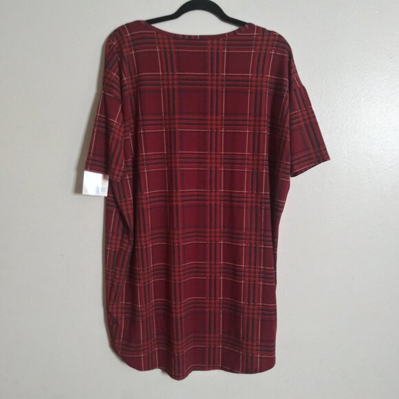 LulaRoe Women’s Irma High-Low Hem Tunic Top Red Plaid Size: Small - Picture 8 of 8